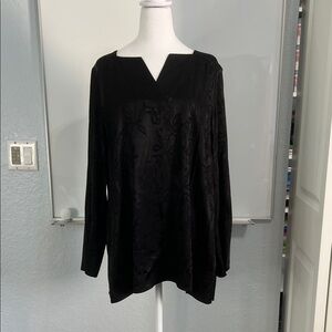 Chico's Elegant Black Textured Blouse